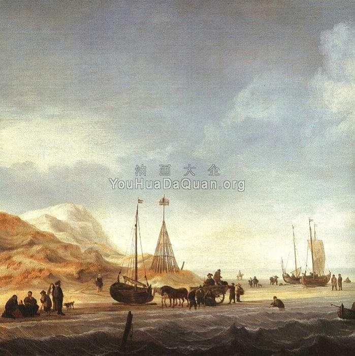 Beach Scene - 小威廉·凡·德·维尔德